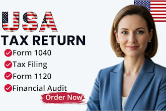 prepare and file US tax returns for personal,llc tax, c corp,s corp,bookkeeping