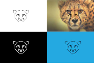 modern minimal animal mascot logo design