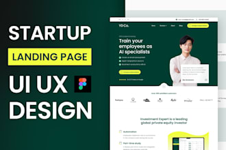 design a modern startup landing page UI in figma
