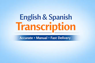 transcribe audio and video in english and spanish