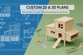 design custom 2d 3d DIY chicken coop, woodworking, millwork and furniture plans