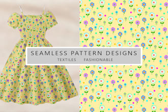 design seamless patterns for textile, fabric prints