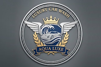 do custom luxury car wash logo for your company