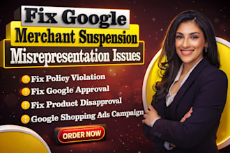 fix google merchant center suspension and misrepresentation
