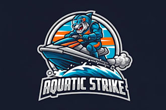 do high quality jet ski mascot logo