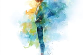 create watercolor and digital illustrations