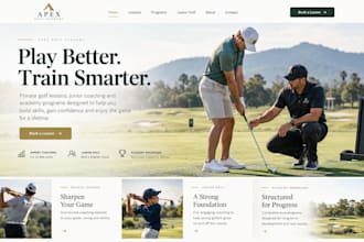 design wix golf coach website golf academy website with lesson booking