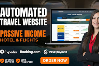 build automated travel affiliate website with flights hotels booking