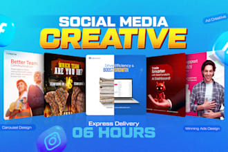 design premium social media creative post, facebook ad creative, instagram post