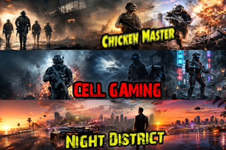 design gaming banner youtube cover banner design, gaming banner with pro