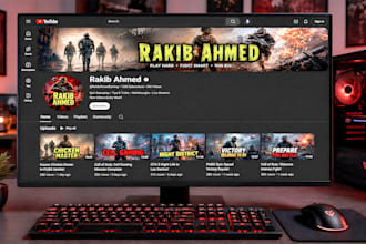 design gaming banner youtube cover banner design, gaming banner with pro