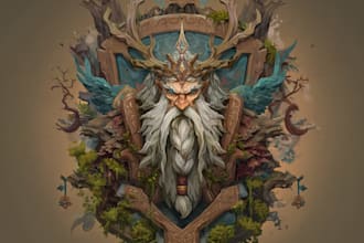 do a fantasy game logo and branding