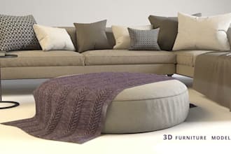 modeling nice furniture interior 3d rendering sofa, chair, mattress in 3dsmax
