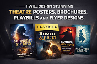 design a stunning theatre posters, brochures, playbills, and flyer designs