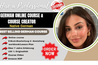 create best selling german course, workbook, online course, lesson plan, PPT