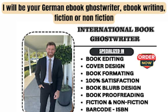 ghostwrite unique ebook in german, fictional or non fiction ebook on any topics