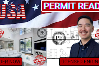 architect for USA full permit set, pe stamp for michigan ohio and alaska states