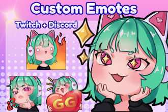 draw custom chibi emotes
