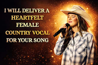 deliver a heartfelt female country vocal for your song