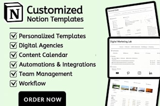 build a automated custom notion template workflow with notion consultation