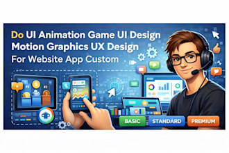 do ui animation game ui design motion graphics ux design for website app custom
