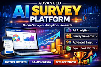 build advanced ai survey platform, survey website with analytics and rewards