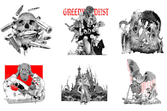 create dark art, metal, gothic, horor illustration