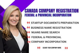 handle canada company registration, federal and provincial incorporation