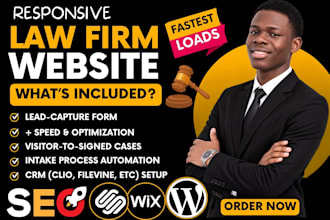 build a lead to client lawyer attorney notary law firm website with intake forms