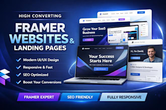 design an interactive framer landing page for saas and tech startups
