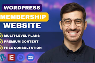 wordpress membership site website subscription site lms site, membership website