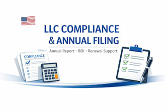 handle llc compliance filing, annual report and boi filing in the US