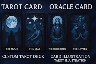 create tarot card design oracle cards illustration playing cards tarot reading