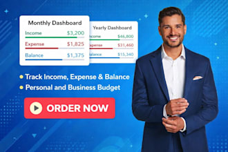 create excel spreadsheet, budget planner, expense tracker and savings income