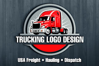 design a clean, professional trucking logo for US companies