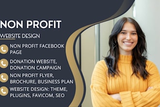 design non profit website, donation website, flyers, non profit facebook page