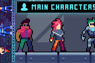 draw pixel art, sprite sheet, pixel animation, 8bit character and video games