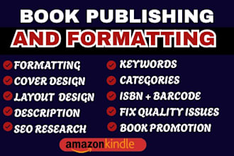 do KDP book publishing, book formatting, and amazon kindle publishing