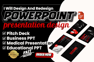 design powerpoint presentation investor pitch deck , google slide, canva design