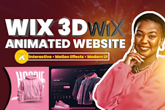 design interactive wix studio 3d animation, wix website, wix studio website
