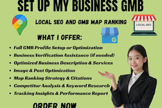 set up and optimize google my business for local SEO map rankings
