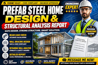 do structural analysis, beam load calculation and engineering report for permit