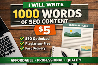 includes a 1000 proofread words with 1 revision and the file