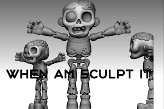 sculpt and 3d print toys,3d flexi zombie,3d  articulated toy,mascot vinyl figure