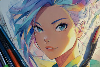 draw anime art and illustration