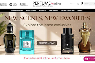 design luxury perfume store, cologne, fragrance, perfume dropshipping website