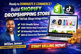 build shopify dropshipping store tiktok shop integration marketing sales