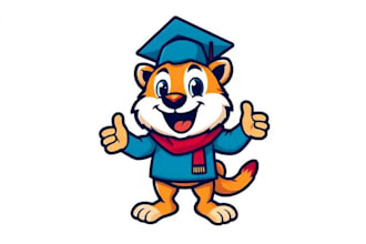 create a mascot premium education learning logo design