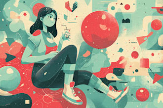 design a 2d flat illustration for your website