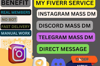 send 300k instagram mass dm, discord mass dm, twitter mass dm, discord promotion